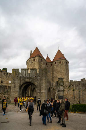 Fortified medieval city of Carcassonne in Franceのeditorial素材