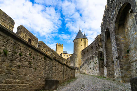 Fortified medieval city of Carcassonne in Franceのeditorial素材