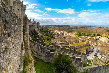 Fortified medieval city of Carcassonne in Franceのeditorial素材