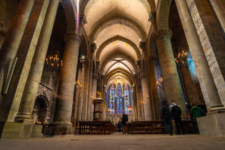 Cathedral of Fortified medieval city of Carcassonne in Franceのeditorial素材