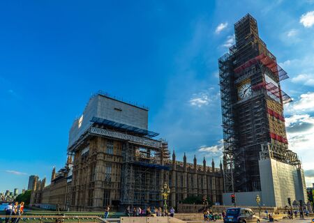 Big Ben, Houses of Parliament and Westminster bridge in London, UK.の写真素材