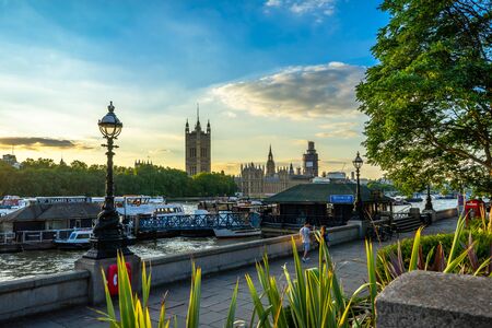 Big Ben, Houses of Parliament and Westminster bridge in London, UK.の写真素材