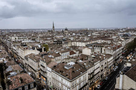 Cathedrale Saint Andre and Pey Berland Tower in Bordeaux, France.のeditorial素材