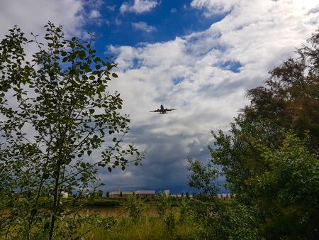 Planes take off from the viewpoint of aircraft, Prat de Llobregat.