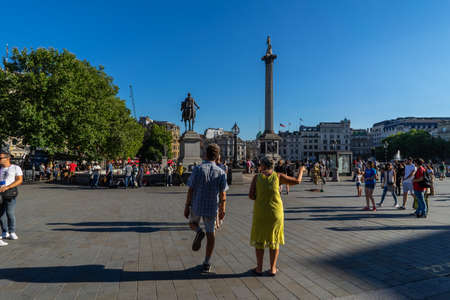 The National Gallery, Trafalgar Square in London, England, UK..のeditorial素材