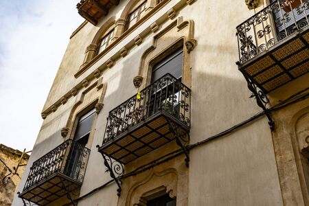 Art nouveau route street in Vilafranca del Penedes, Catalonia, Spain.の写真素材