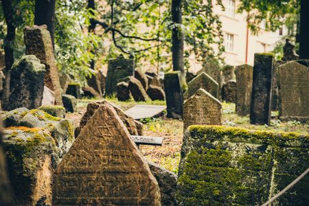 Old Jewish Cemetery Prague in Czech Republic