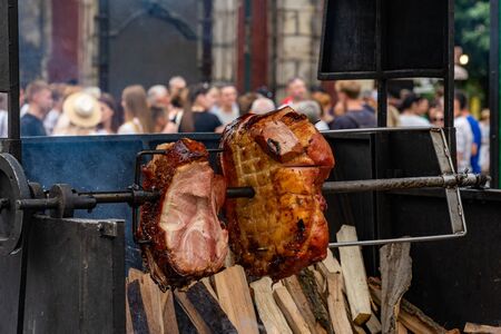 Roasted pork knuckle traditional dish of Prague in Czech Republic