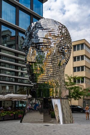 Franz Kafka's Head Prague in Czech Republicの写真素材