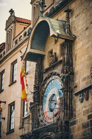 Astronomical clock on Prague in Czech Republicの写真素材