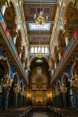 Jubilee Synagogue Prague in Czech Republicの写真素材