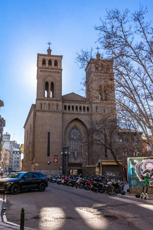Sagrado corazon de Jesus Church in Zaragoza, Spain.のeditorial素材