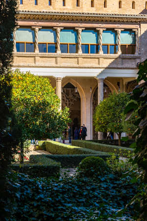 Palacio Aljaferia, fortified medieval Islamic palace in Zaragoza, Spain.