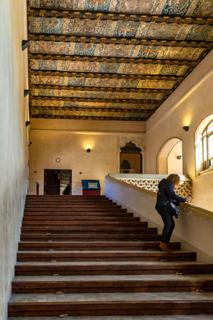 Palacio Aljaferia, fortified medieval Islamic palace in Zaragoza, Spain.のeditorial素材