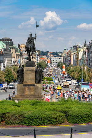 Statue of Saint Wenceslas Prague in Czech Republicのeditorial素材