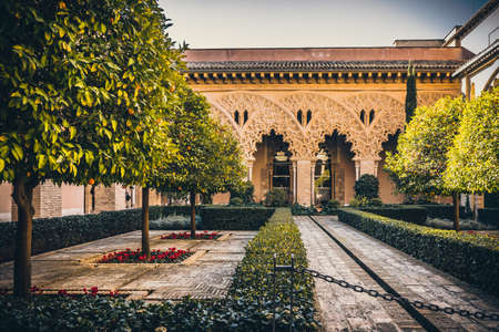 Palacio Aljaferia, fortified medieval Islamic palace in Zaragoza, Spain.のeditorial素材