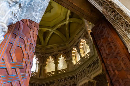 Palacio Aljaferia, fortified medieval Islamic palace in Zaragoza, Spain.のeditorial素材