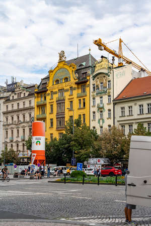 Wenceslas Square Prague in Czech Republicのeditorial素材