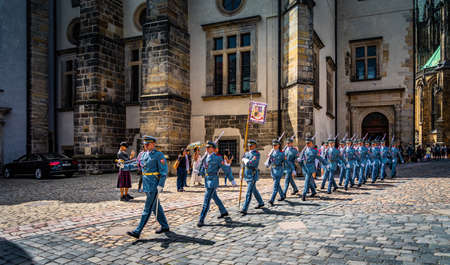 Guard Castle district street of Prague in Czech Republic