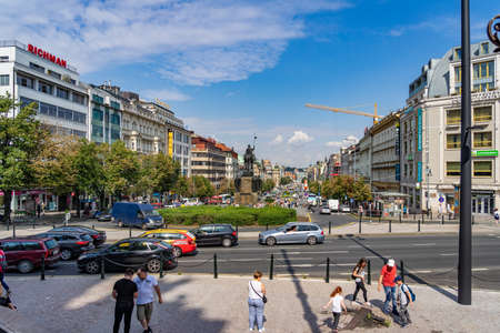 Wenceslas Square Prague in Czech Republicのeditorial素材
