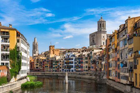 Cityscape of Girona in Catalonia, Spain