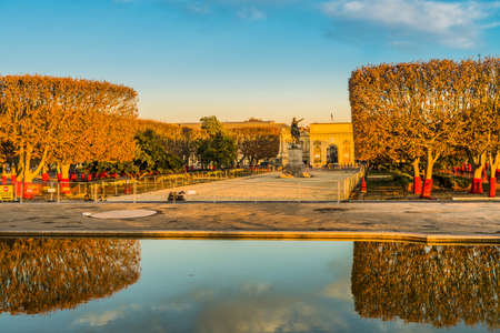 Porte du Peyrou, Arc de Triomphe in Montpellier, Franceのeditorial素材