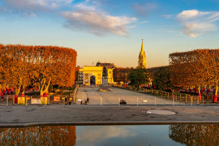 Porte du Peyrou, Arc de Triomphe in Montpellier, Franceのeditorial素材
