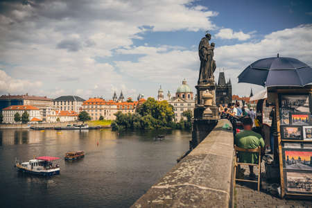Charles Bridge Prague in Czech Republicのeditorial素材