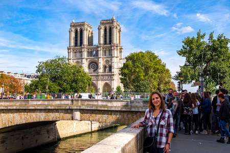 Notre Dame cathedral in Paris, Franceのeditorial素材