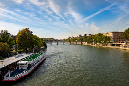 View at Pont des Arts bridge in Paris, Franceのeditorial素材