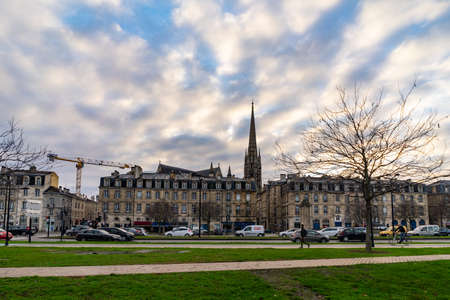 Street view in Bordeaux city, France.のeditorial素材