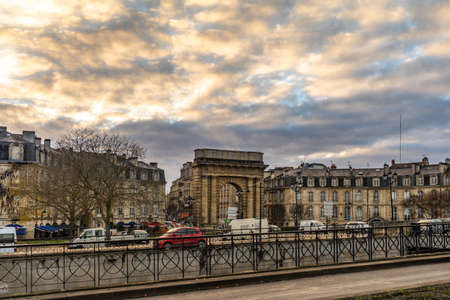 Porte de Bourgogne in Bordeaux, France.のeditorial素材