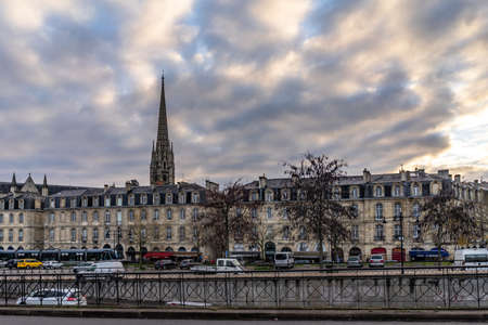 Street view in Bordeaux city, France.のeditorial素材