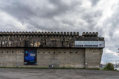 Base sous marine in Bordeaux, France.のeditorial素材