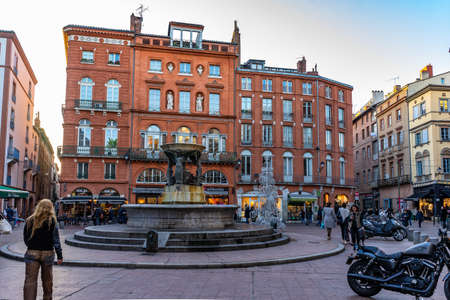Place de la Trinite in Toulouse, France.のeditorial素材