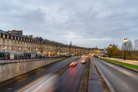 Street view in Bordeaux city, France.のeditorial素材