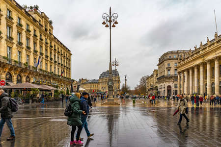 Place de la Comedie in Bordeaux, France.のeditorial素材