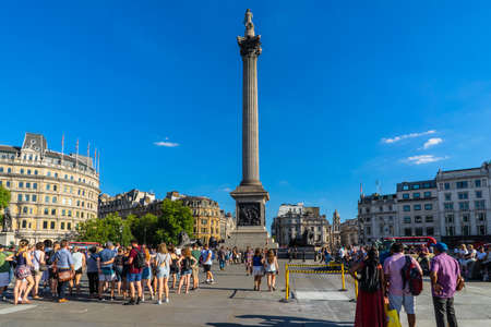 The National Gallery, Trafalgar Square in London, UK.のeditorial素材