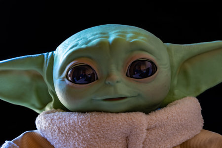 DECEMBER 2020: The Child, Grogu or baby Yoda, fictional character from the TV series The Mandalorianのeditorial素材