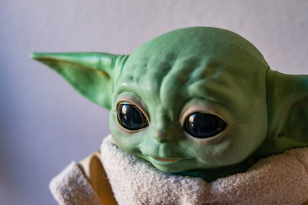 DECEMBER 2020: The Child, Grogu or baby Yoda, fictional character from the TV series The Mandalorianのeditorial素材