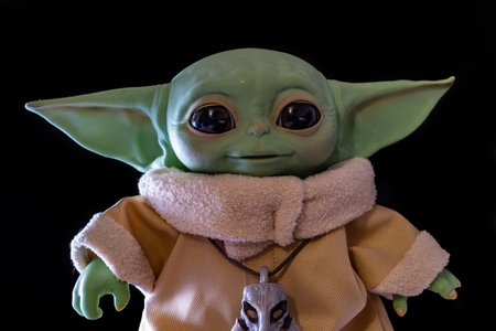 DECEMBER 2020: The Child, Grogu or baby Yoda, fictional character from the TV series The Mandalorianのeditorial素材