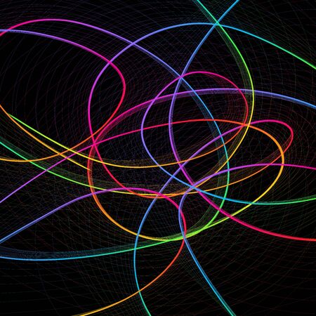 Playful background with spectrum color sketch lines.