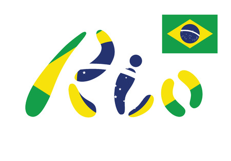 Brazil Flag Flat Illustrationのイラスト素材