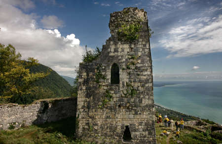 ancient greek fortress in mountains, city of New Afon, Abkhaziaの写真素材
