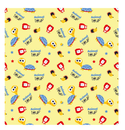 various types of cute animals in seamless pattern designのイラスト素材