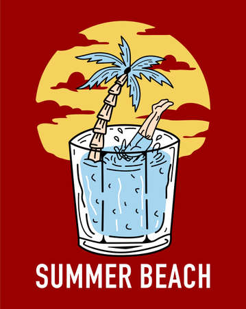 summer time at the beachのイラスト素材