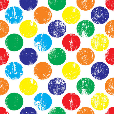 seamless pattern with polkadot colourのイラスト素材
