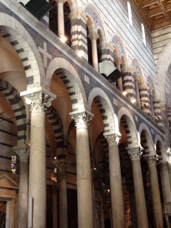 Columns inside cathedral Pisa Italy の素材