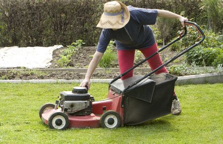 cutting grassの写真素材