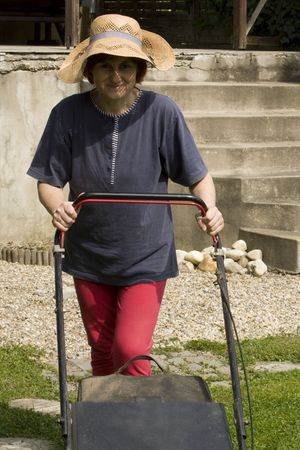 cutting grassの写真素材